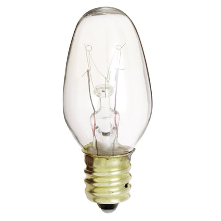 Satco Bulb, Incandescent, 10W, C7, Candelabra Base, Night Lights & Holiday S3903